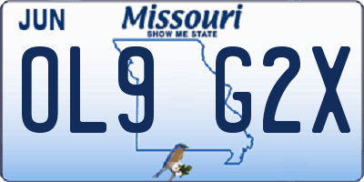 MO license plate OL9G2X