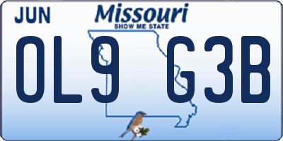 MO license plate OL9G3B