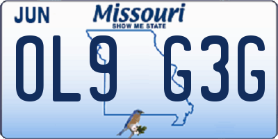 MO license plate OL9G3G