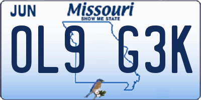 MO license plate OL9G3K