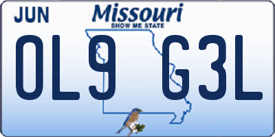 MO license plate OL9G3L