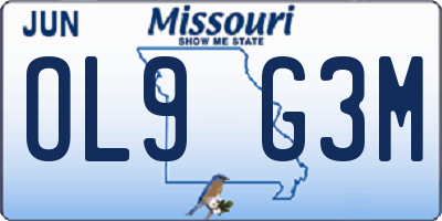MO license plate OL9G3M
