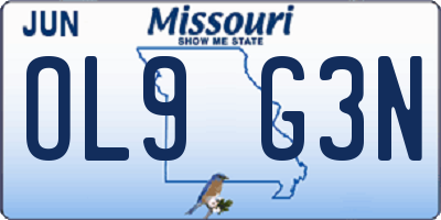 MO license plate OL9G3N