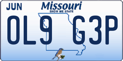 MO license plate OL9G3P