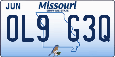 MO license plate OL9G3Q
