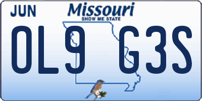 MO license plate OL9G3S