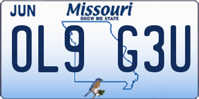 MO license plate OL9G3U