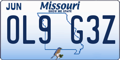 MO license plate OL9G3Z