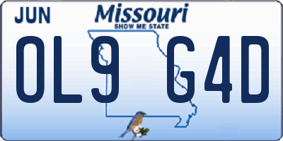 MO license plate OL9G4D