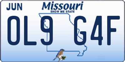 MO license plate OL9G4F