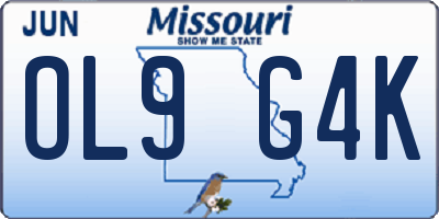 MO license plate OL9G4K