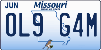 MO license plate OL9G4M