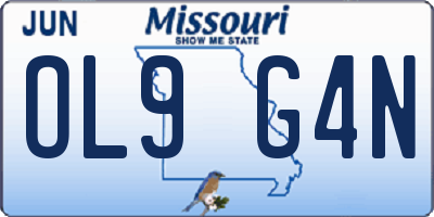 MO license plate OL9G4N