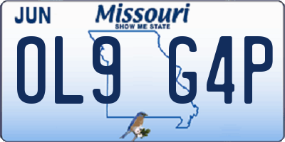 MO license plate OL9G4P