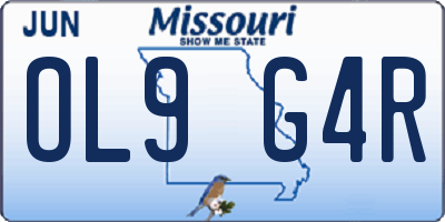 MO license plate OL9G4R