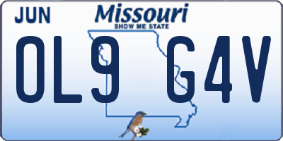 MO license plate OL9G4V