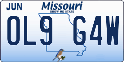 MO license plate OL9G4W