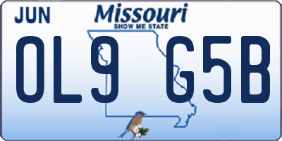 MO license plate OL9G5B