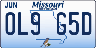 MO license plate OL9G5D