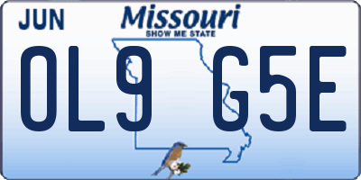 MO license plate OL9G5E