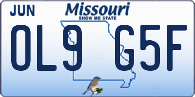 MO license plate OL9G5F
