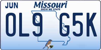MO license plate OL9G5K
