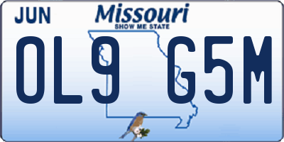 MO license plate OL9G5M