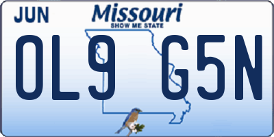 MO license plate OL9G5N