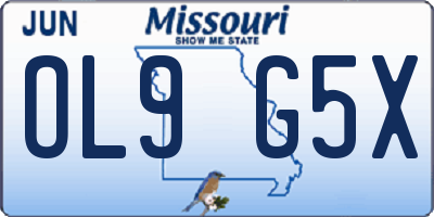 MO license plate OL9G5X