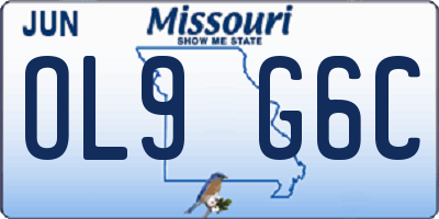 MO license plate OL9G6C