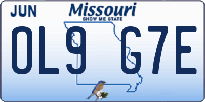 MO license plate OL9G7E