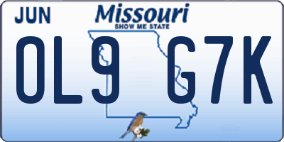 MO license plate OL9G7K