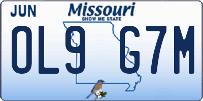MO license plate OL9G7M