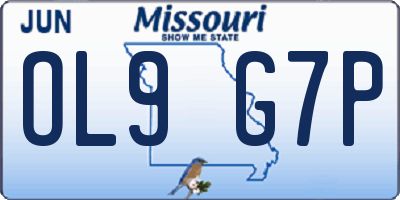 MO license plate OL9G7P