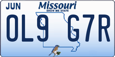 MO license plate OL9G7R