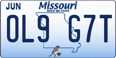MO license plate OL9G7T