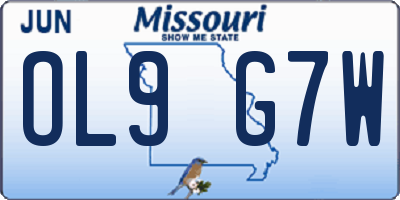 MO license plate OL9G7W