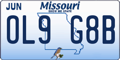 MO license plate OL9G8B