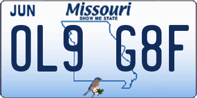 MO license plate OL9G8F