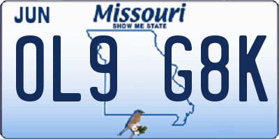 MO license plate OL9G8K