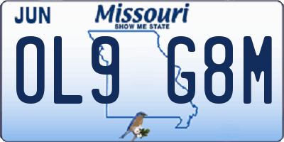 MO license plate OL9G8M