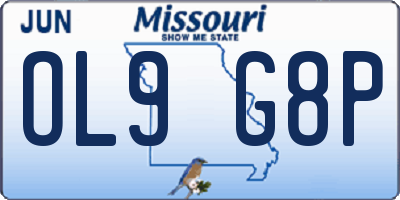 MO license plate OL9G8P