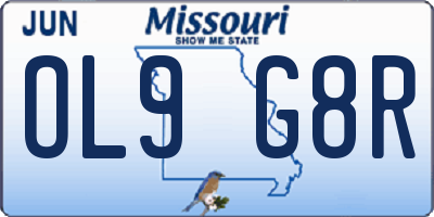 MO license plate OL9G8R