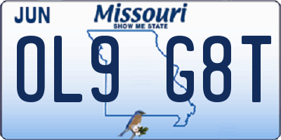 MO license plate OL9G8T