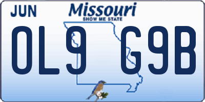 MO license plate OL9G9B
