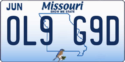 MO license plate OL9G9D