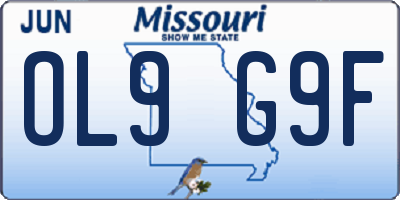 MO license plate OL9G9F