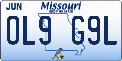 MO license plate OL9G9L