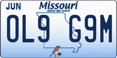 MO license plate OL9G9M