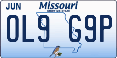 MO license plate OL9G9P
